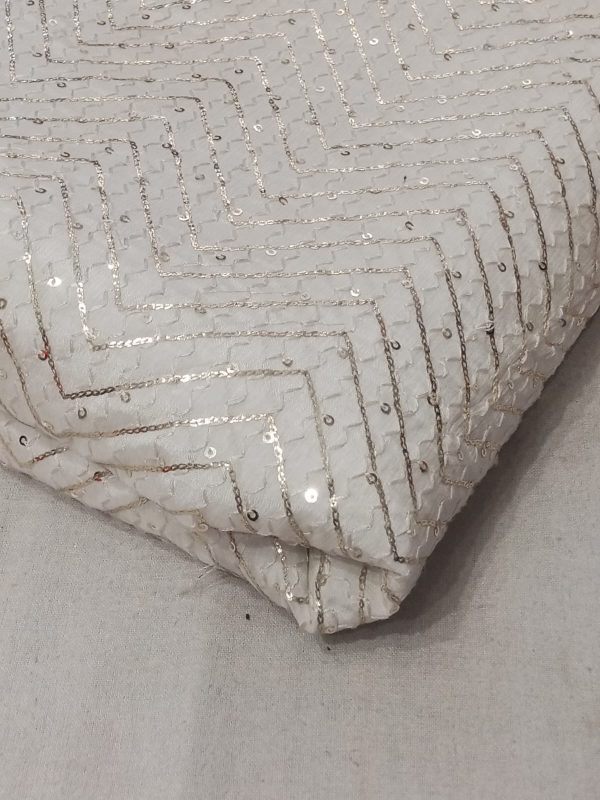 Dyeable Chinnon Sequins & Thread Embroidery (44") - Image 5