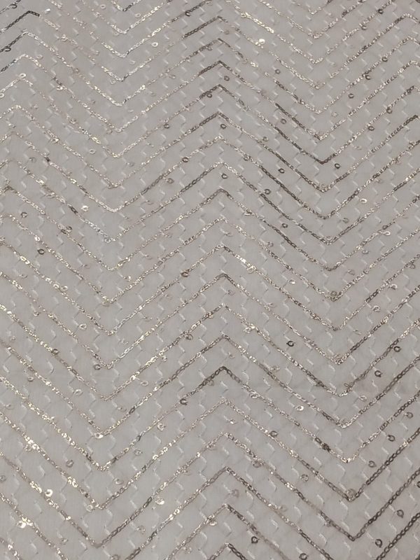 Dyeable Chinnon Sequins & Thread Embroidery (44") - Image 4