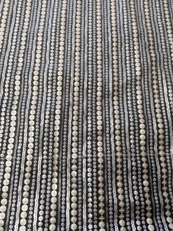 Dyeable Net Gold & Silver Sequins Embroidery (44") - Image 5