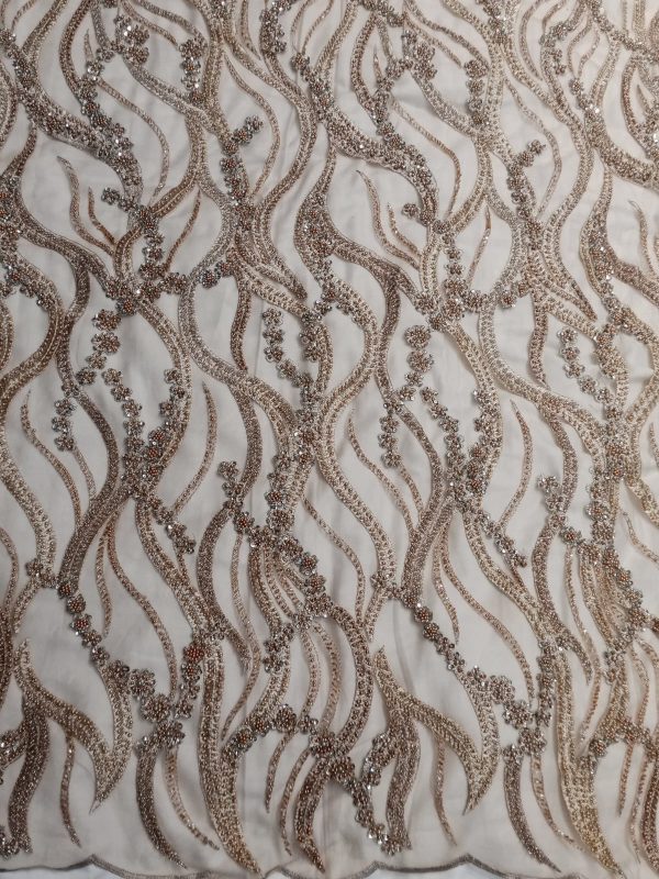 Beautiful Net Hand Work with Moti, Sequins, Katdaana & Thread work (5658) - Image 2